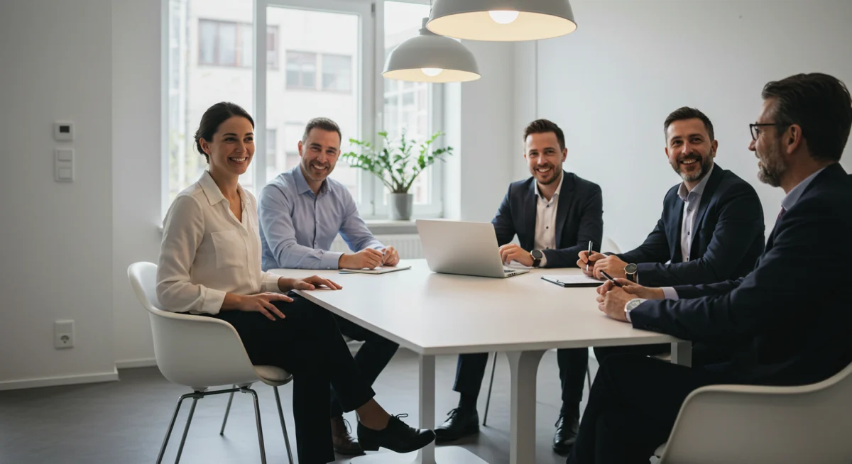 Business leaders in a casual meeting