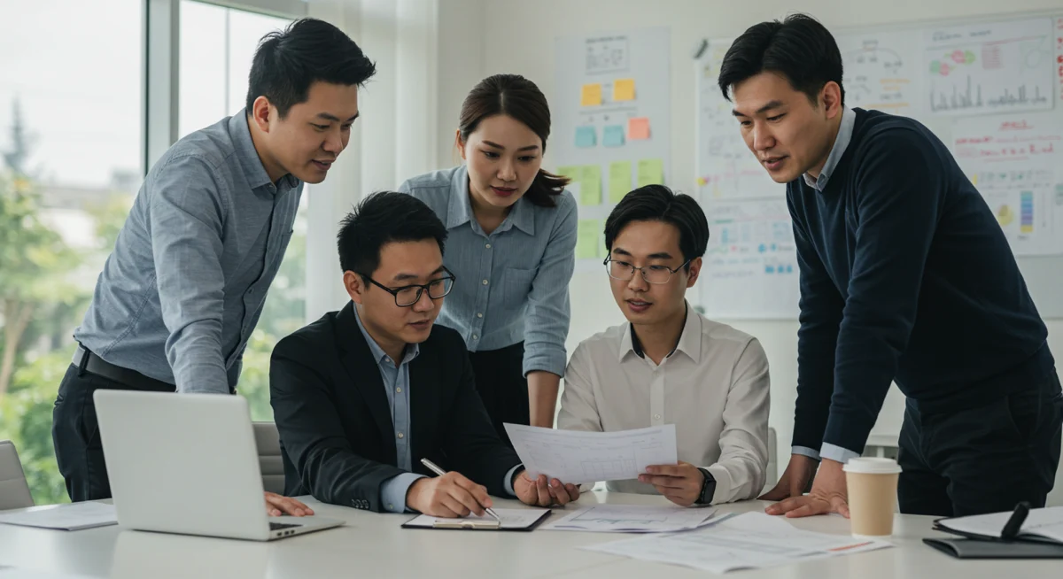 Small business owners planning solutions for IT Challenges with a consultant